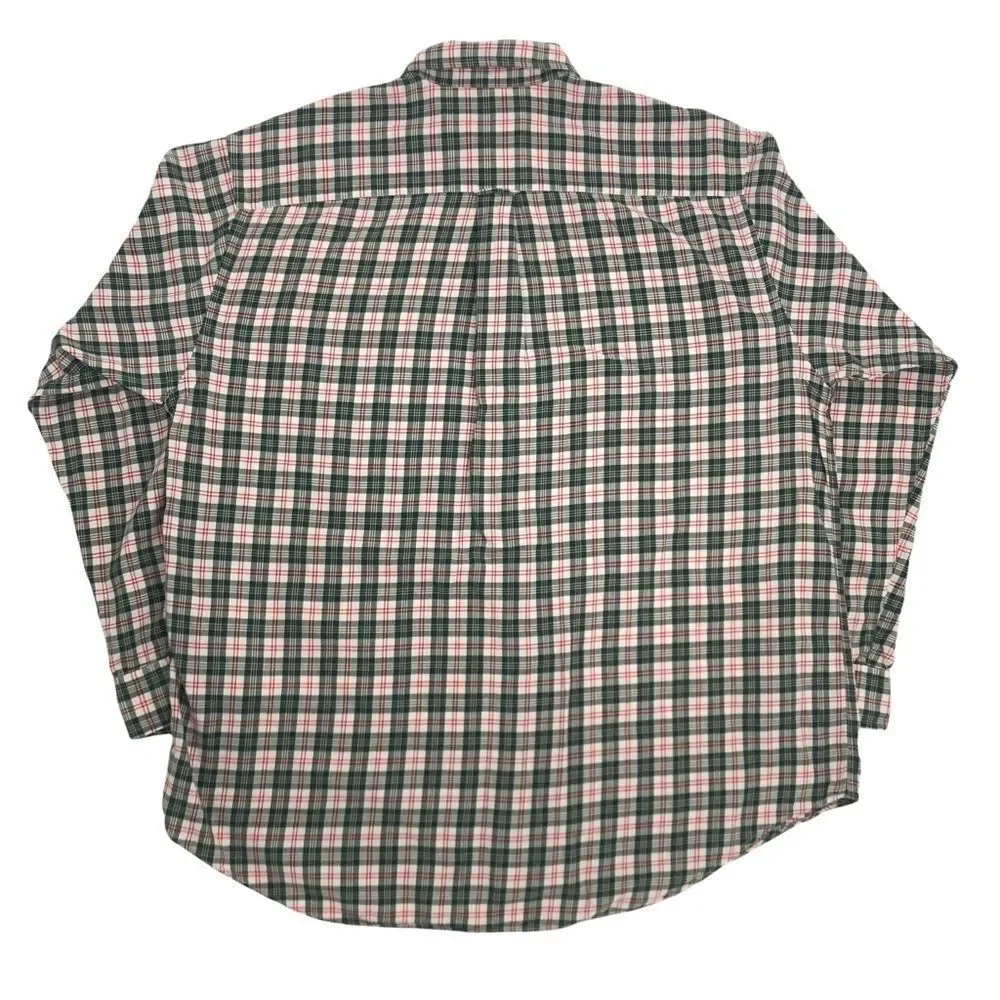 Vintage 90s Nautica Preppy Plaid Long Sleeve Button Front Shirt - Picture 4 of 4